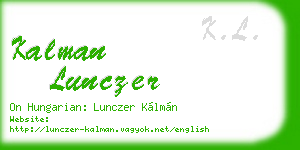 kalman lunczer business card