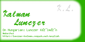 kalman lunczer business card